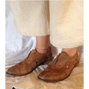 Free People Leather Cutout Detail Flats